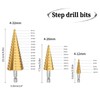 FUZVOL 3 PCS HSS Step Drill Bits,Drill Bit Set,High Speed
