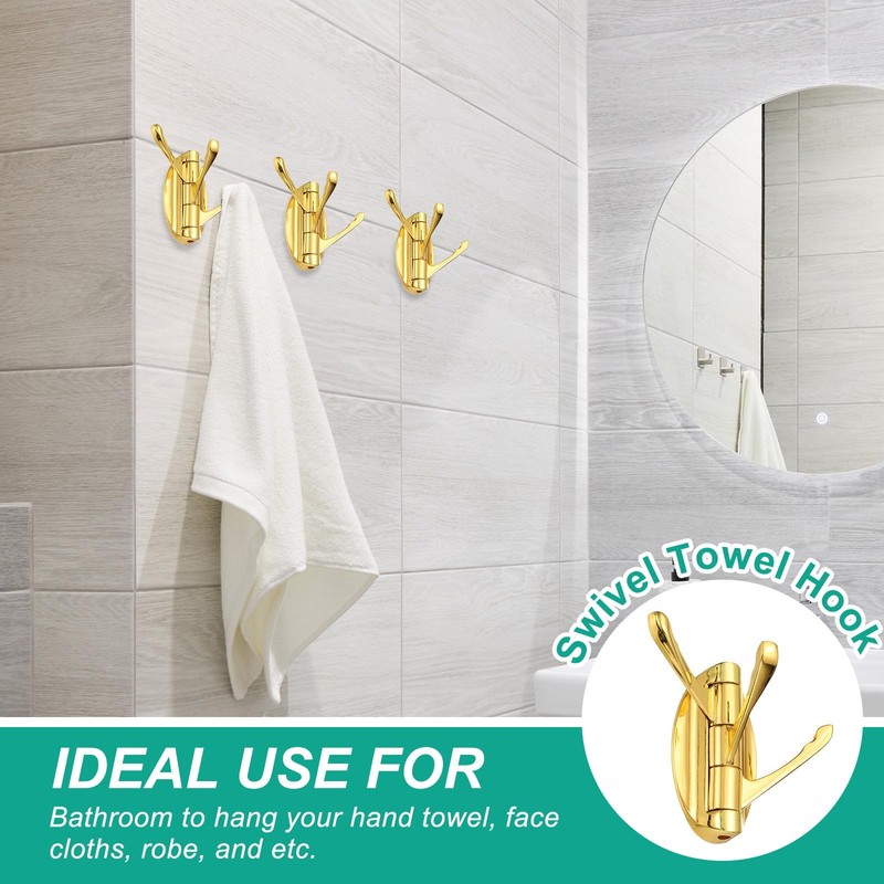 PATIKIL Swivel Towel Hooks Foldable Towel Hook Clothes Hooks Hanger