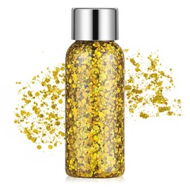 Gel Con Purpurina Para El Cuerpo Lentejuelas A Escala De Sirena, Piel Crema Brillante De Larga Duración - Sombra De Ojos, Uñas De Labios, Brillos Corporales Lentejuelas de Sirena Gel Purpurina Maquillaje Decorar Festival (2#)
