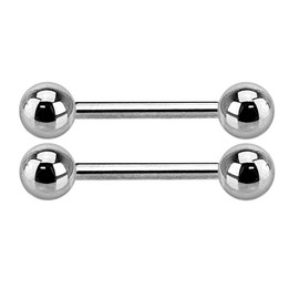 Pierced Owl 14GA Grade 23 Implant Grade Titanium Nipple Barbells, Sold as a Pair (14mm (9/16"))