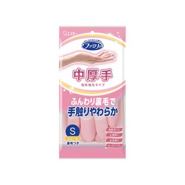 エステー Family Vinyl Medium Thick Reinforced Fingertip Small Pink 1 Pair