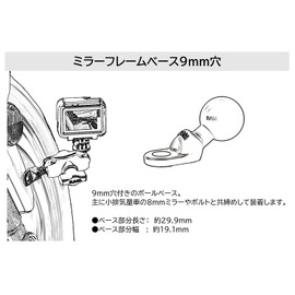 RAM MOUNTS ラムマウント ベース部 ミラーフレームベース 9mmボルト穴用 ブラック RAM-B-272U