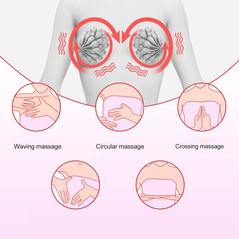 Breast Massage Machine Hot Compress Vibration Wearable Chest Massage Device