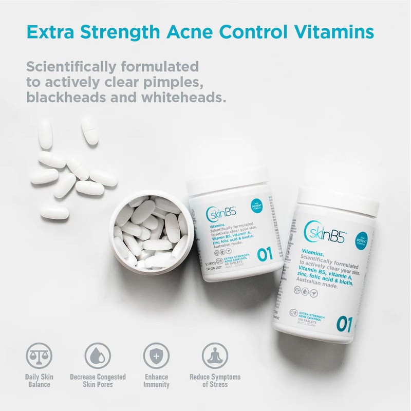 SkinB5 Extra Strength Acne Control Tablets x 60