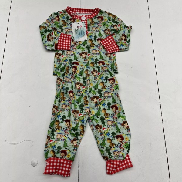 Somi Boutique Green Christmas Toy Story Pj Set Toddler Size