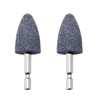 2 Pcs Hexagonal Handle Brown Corundum Grinding Stone,Conical Small Grinding
