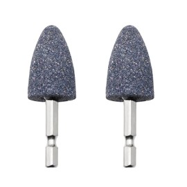 2 Pcs Hexagonal Handle Brown Corundum Grinding Stone,Conical Small Grinding Wheel Head Mounted Points,Sanding Drill Bit Grinding Attachment,Polishing Tool for Polishing Deburring Carving