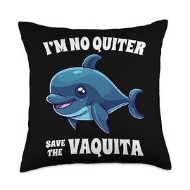 Save The Vaquita Gifts Save Our Oceans Cute Vaquita Throw Pillow, 18x18, Multicolor