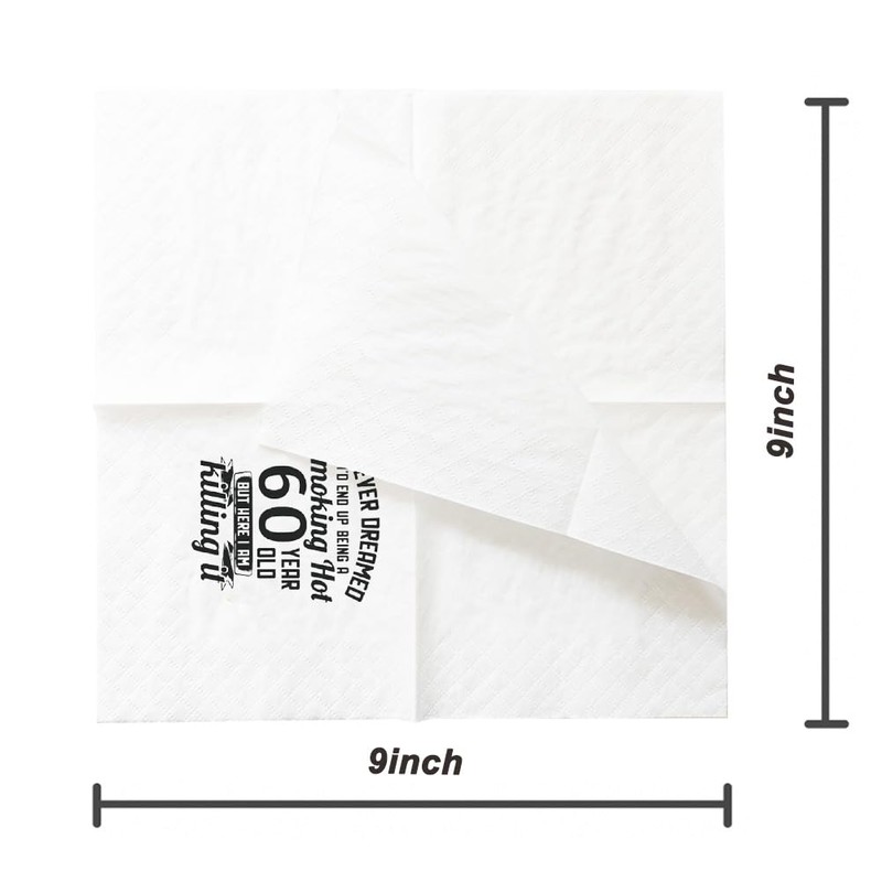 SharkBliss 60th Birthday Cocktail Napkins, 100 Pack I Never Dreamed