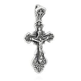 NKlaus K45 Jesus Cross Pendant 925 Silver Orthodox Pendant Faith Symbol, Sterling Silver