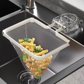 HAKONA Triangle Corner No Need Draining Net, Includes 200 Pieces of Vacuum Suction Cup Corner, Draining Net Holder, Foldable, Kitchen, Garbage Storage Sink, Net, Convenient Kitchen Utensils