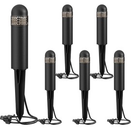 VENUS MANUFACTURING 3W LED Low Voltage Outdoor Landscape Lighting 200 Lumen Warm White (3000K) Bollard Pathway Lights for Walkway, Driveway & Sideway - Black Metal with Connector 6 Pack