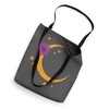 Crescent Moon With Stars And Purple Flower On Gray Tote