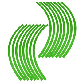 Ejoyous Wheel Rim Sticker Complete Set from 16 to 19 Inch for Rims Motorcycle Car Bicycle Sport Design (Bright Green)