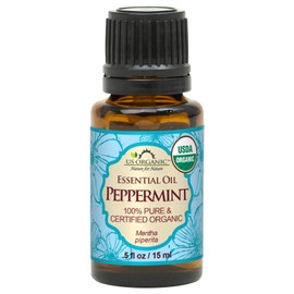 US Organic 100% Pure Peppermint Essential Oil - USDA Certified Organic - 15 ml - w/ Improved caps and droppers (More Size Variations Available)