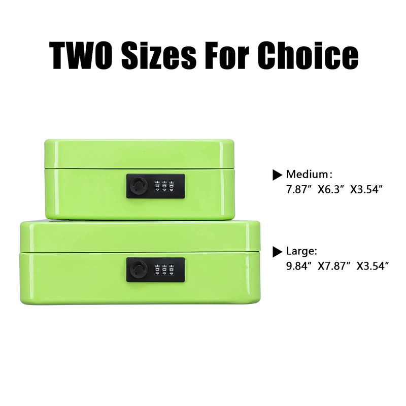 KYODOLED Cash Box with Combination Lock,Safe Metal Box for Money,Storage