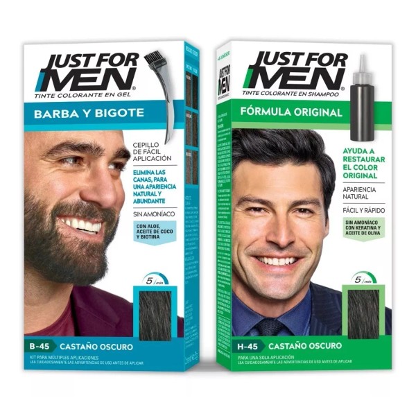Just For Men Tintes Just For Men Kit Castaño Oscuro Para Cabello Y Barba