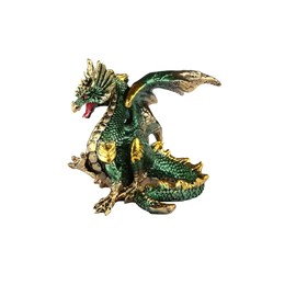 ICE ARMOR 3.75" W Green Dragon Statue Fantasy Decoration Figurine