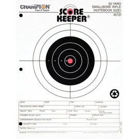 Champion Score Keeper Fluorescent Orange Bull 50-Yard Small Bore Notebook Target (Pack of 12)
