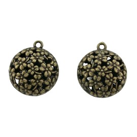 4 PEWTER ANTIQUED BRONZE FILIGREE ROUND PENDANT CF826