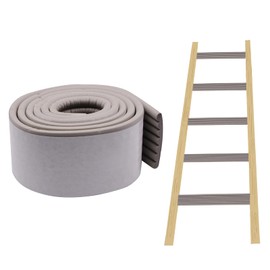 Begino Foam Bunk Bed Ladder Pads with Traction Treads - Self-Adhesive Safety Covers for Stairs and Furniture, 78.7x3.15x0.31(Gray)