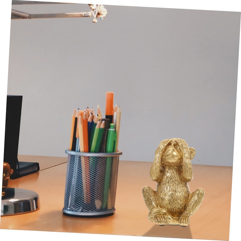 Kichvoe Resin Monkey Figurine Stylish Desktop Adornment Unique Home Decor