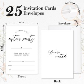 ZARYFANCHY Minimalist After Party Invitations For Mr & Mrs, Fill In Blank Wedding Shower Invitations With Envelopes, 25 Wedding Shower Invites, Party Favor & Supplies -22