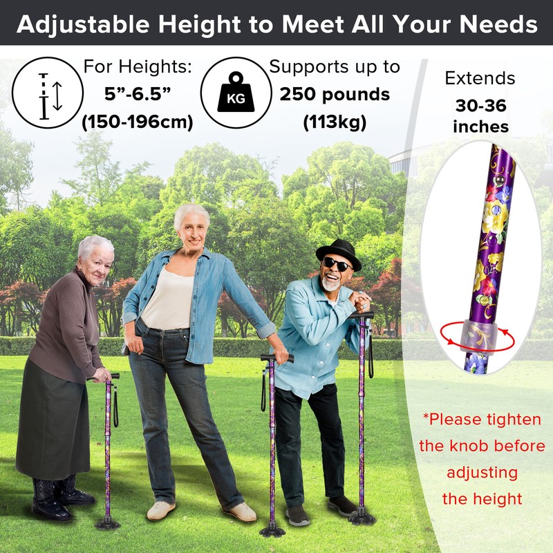 YOKABOZE Walking Cane for Women & Men, Folding Cane Lightweight