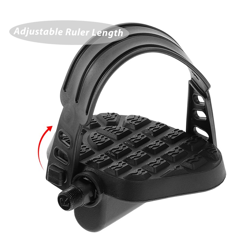 WHAMVOX Flat Bike Pedals with Straps Exercise Bike Pedal Pads