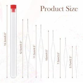 Deshionew 5 Sizes Beading Needles Seed Beads Needles Big Eye Beading Needles with Needle Bottle Collapsible Beading Needle Set for Jewelry Making