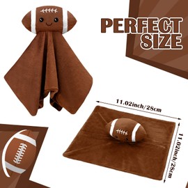 Fanfanwin 15 Inches Cute Football Security Blanket Football Baby Stuff Lovely Plush Sleeping Snuggle Gifts Sport Nursery Baby Shower Decor for Newborn Toddler Stuffed Snuggle