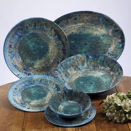Certified International Radiance Teal Melamine 11" Dinner Plate, Set of 6