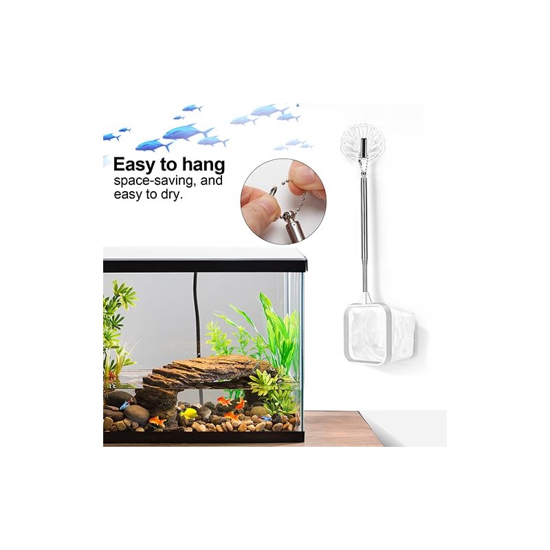 2-Pack White 3-Inch Aquarium Net – Small Fish Tank Tool