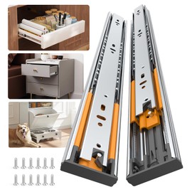 Furniware 5 Pairs 22 Inch Soft Close Drawer Slides Side Mount, 3 Fold Full Extension Ball Bearing Heavy Duty Cabinet Drawer Glides, Quiet Smooth Close Kitchen Cabinet Rails 100 LB Capacity