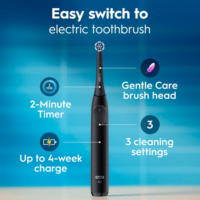 Oral-B iO Series 2 Rechargeable Electric Powered Toothbrush, Night Black