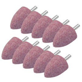Unlorspy 10Pcs 30mm Bullet Shape Aluminum Oxide Grinding Stones with 1/4" Shank for Rotary Tools, Cone Shape Grind Stone for Metal, Wood, and DIY Projects(Red)