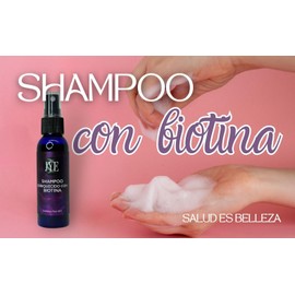 Shampoo enriquecido con Biotina JYE, orgánico libre de químicos. Tratamiento natural anticaída, ayuda al crecimiento del cabello. Incluye 6 botellas de 60ml cada una