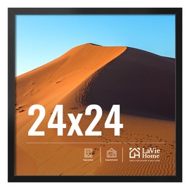 LaVie Home 24x24 Picture Frame for Wall Display, 24x24 Square Picture Frame with HD Plexiglas, 24 x 24 Poster Frame 1 Pack, Display Frame for Vertical or Horizontal, Black Classic Collection