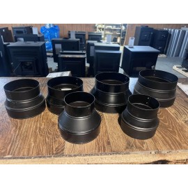24ga Black Stove Pipe 6" to 5" Reducer/Increa - Crimp 6" End