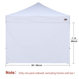 ABCCANOPY Side Panel for 2.5x2.5M Straight Leg Gazebo,1 Pack Sidewall Only (White)