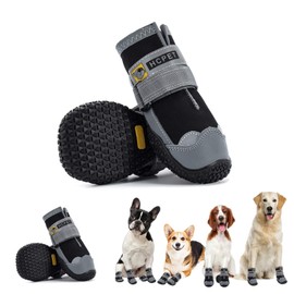Hcpet Dog Boots Paw Protector, Anti-Slip Breathable Dog Shoes for Small Medium Large Dogs, Puppy Booties with Reflective Straps 4Pcs