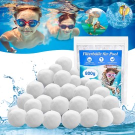 Filter Balls for Sand Filter Systems, 800 g Filter Balls Pool Replacement for 28 kg Filter Sand and Quartz Sand, Reusable Filter Balls with Laundry Net, for Aquarium and Pool Accessories, Pool Filter,