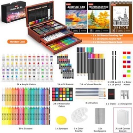 Soucolor Art Supplies 192-Pack Deluxe Art Set Drawing Painting Supplies Art Kit with Acr