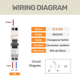 Manual Transfer Switch 40A MTS Type AC Modular Switch Locking Switch Automatic Magnetic Thermal Switch (EKCS101 1 40)
