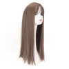 Women Light Brown Wig with Bangs Long Straight Synthetic Realistic