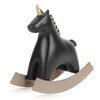 Rocking Horse Statue Black Small 13.5x4.5x14.5cm/5.3x1.8x5.7 Decorative Horse Sculpture Crafts