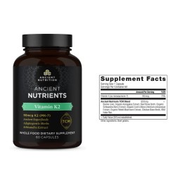 Dr Axe Vitamin K2 Supplement 60 Capsules, Supports Cardiovascular Functions