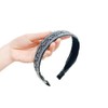 Burnaby silver embroidered blue black hair band / 버나비 실버