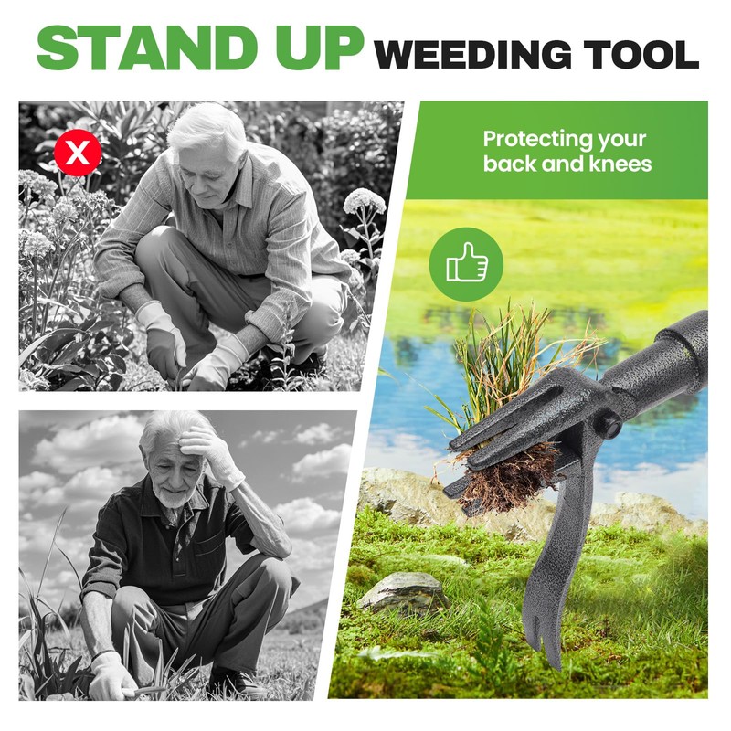 Rlipily Weed Puller Tool Stand Up Weed Puller Tool with