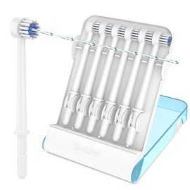 Puntas de repuesto para hilo dental Waterpik (6 puntas de cabezal de cepillo y paquete de estuche de almacenamiento)